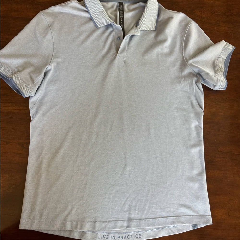 Lululemon Athletica Heather Blue Polo Shirt